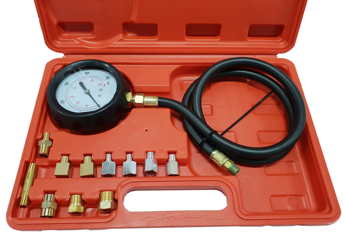 Tepalo slėgio matuoklis su antgaliais | 0-500 PSI | ilga žarna (57675V)