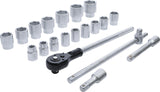 Galvučių ir rakto komplektas | 20 mm (3/4") | 19-50 mm | 20 vnt. (15113)