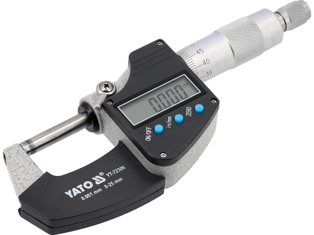 Mikrometras skaitmeninis | 0-25 mm / 0,001 mm (YT-72306)