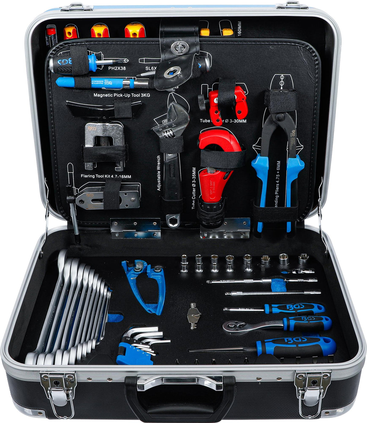 Įrankių rinkinys lagamine | santechnika | 86 vnt. (15504)