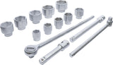 Galvučių ir rakto rinkinys | 25 mm (1") | 36-80 mm | 15 vnt. (15111)