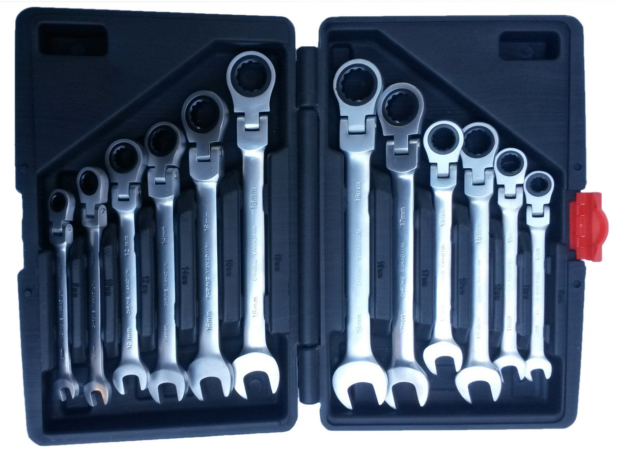 Terkšlinių raktų rinkinys | šarnyras | 8-19 mm | 12 vnt. (SK5012)