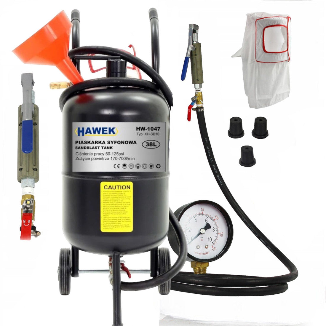 SANDBLASTER ON WHEELS | 5 GALLONS / 19 L (HH19G)
