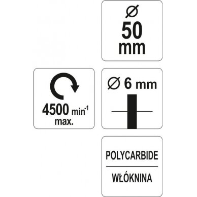 Abrazyvinis šlifavimo diskas | juodas | Ø 50 mm (YT-47800) 3