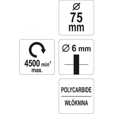 Abrazyvinis šlifavimo diskas | juodas | Ø 75 mm (YT-47801) 3