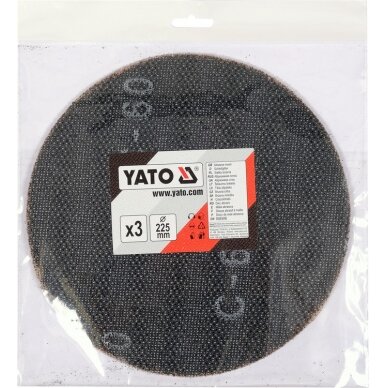 Abrazyvinis tinklinis diskas su Velcro | P60 | 225 mm | 3 vnt. (YT-845803) 1