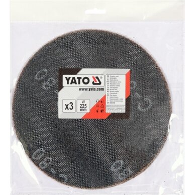 Abrazyvinis tinklinis diskas su Velcro | P80 | 225 mm | 3 vnt. (YT-845813) 1
