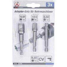 Adapterių komplektas | 6.3 mm (1/4") antgalis | 6.3 mm (1/4") / 10 mm (3/8") / 12,5 mm (1/2") | 3 vnt. (8204)