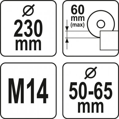 Adapteris dulkių siurbliui YATO YT-82990 | kampiniams šlifuokliams | M14 | 230MM 2