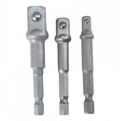 Adapterių komplektas iš 1/4"(6,3 mm) į galvutes 1/4" - 3/8" - 1/2" (SK1197)