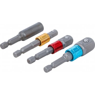 Adapterių rinkinys | spalvoti | 6.3 mm (1/4") | 6.3 mm (1/4") / 10 mm (3/8") / 12,5 mm (1/2") | 4 vnt. (20814) 2