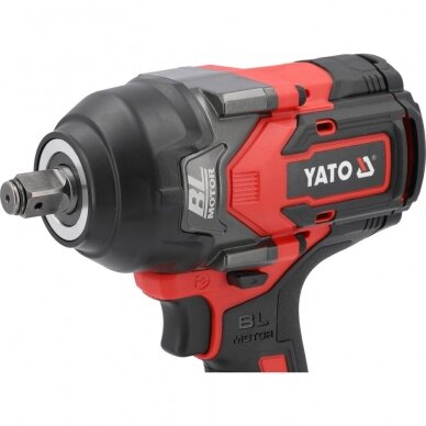 Akumuliatorinis smūginis veržliasukis YATO YT-828071 su 1/4" adapteriu | Brushless | 1/2" | Li-ion | 18V | 4 Ah | 1200 Nm | CE | lagaminas 3