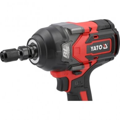 Akumuliatorinis smūginis veržliasukis YATO YT-828071 su 1/4" adapteriu | Brushless | 1/2" | Li-ion | 18V | 4 Ah | 1200 Nm | CE | lagaminas 4