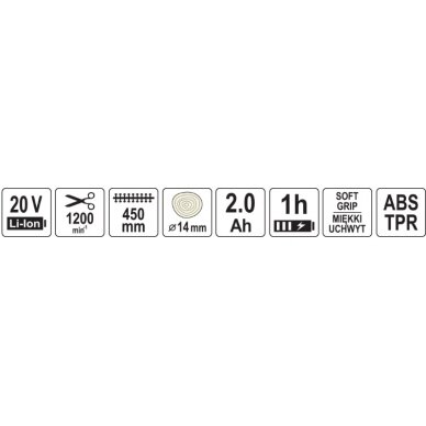 Akumuliatorinis trimeris 20V | be baterijos (78180) 10