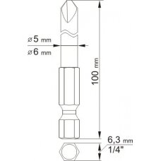 Antgaliai kryžminiai trikampiai 1/4", 2vnt, : NR2 X100MM; NR4 X100MM (YT-0497)