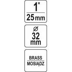 Antgalis žalvarinis / sriegis 25 mm (1") | sodo siurblių pajungimui (YT-85395) 3