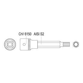 Antgalis įpresuotas į galvutę 1/2", M5 x 100mm (YT-0450) 4