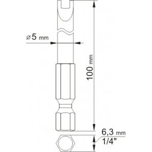 Antgaliai dviūsiai 1/4", 2vnt, : NR4 X100MM; NR8 X100MM (YT-0498) 1