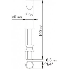 Antgaliai plokšti 1/4", 2vnt, : 4X100MM; 5X100MM (YT-0484) 1