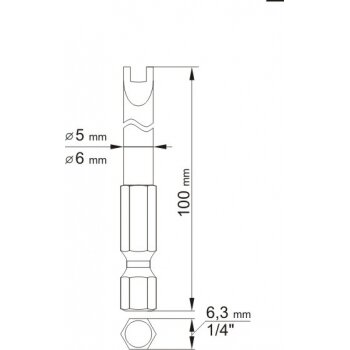 Antgaliai dviūsiai 1/4", 2vnt, : NR6 X100MM; NR10 X100MM (YT-0499) 3