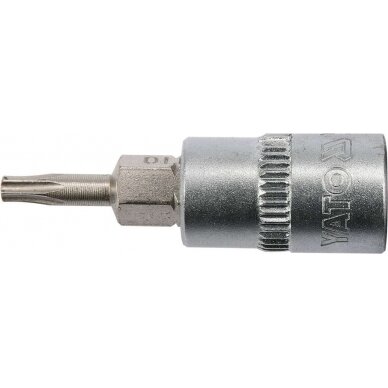 Antgalis įpresuotas į galvutę | 6.3 mm (1/4") | T-Star (Torx) T10 (YT-04302) 1