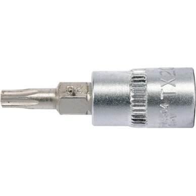 Antgalis įpresuotas į galvutę | 6.3 mm (1/4") | T-Star (Torx) T20 (YT-04304) 1