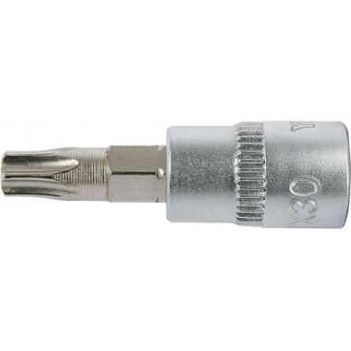 Antgalis įpresuotas į galvutę | 6.3 mm (1/4") | T-Star (Torx) T30 (YT-04306) 1