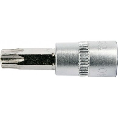 Antgalis įpresuotas į galvutę | 6.3 mm (1/4") | T-Star (Torx) T40 (YT-04307) 1