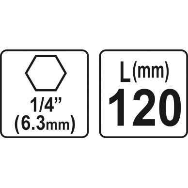 Antgalių laikiklis magnetinis 1/4", 120 mm (YT-04671) 2