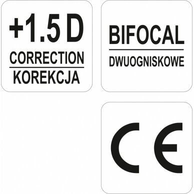 Apsauginiai akiniai | su dioptrijomis | +1,5 (YT-73612) 3