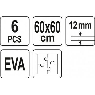 Apsauginis kilimėlis automobilių dirbtuvėms ar treniruoklių salei | 6 vnt / 60x60 cm (YT-08780) 4