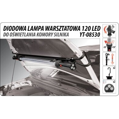 Apšvietimo lempa tvirtinama po variklio dangčiu | 120 led | 1000 mm (YT-08530) 3