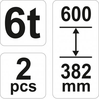 Atrama automobiliui 6 t | 382-600 mm | 2 vnt. (YT-17312) 2