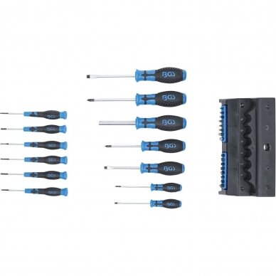 Atsuktuvų ir antgalių komplektas BGS Technic 6825 | SL | PH | PZ | HEX | TORX | 29VNT. 2