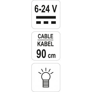 Automobilinis įtampos testeris | kabelio ilgis 90 cm | 6-24V (YT-2865) 2