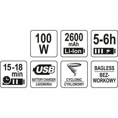 Automobilinis cikloninis dulkių siurblys STHOR 82971 | HEPA | Li-ion | TURBO | 11.1V | 100W 6