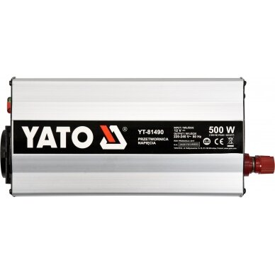 Automobilinis įtampos inverteris 12/230V 500W (YT-81490) 2