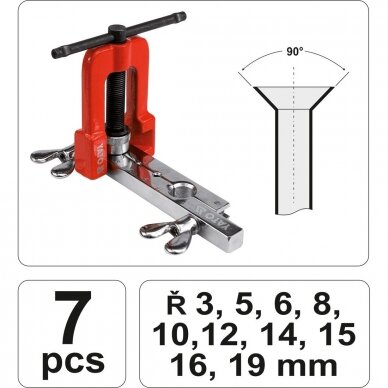 Automobilio vamzdelių valcavimo įrankių komplektas YATO YT-2180 | 3-19MM | 7VNT. 6