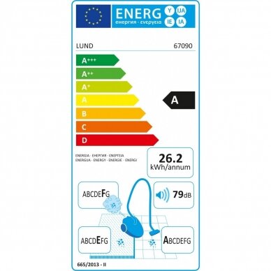 Cikloninis dulkių siurblys LUND 67090 | HEPA H13 | 700W | 1.5L 13