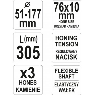 Cilindrų šveitiklis (Honas) 3-kojis | Ø 51 - 177 mm (YT-05812) 4
