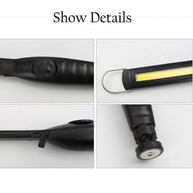 COB-LED darbo lempa | itin plokščio tipo | daug padėčių | magnetinė | USB (CSW581) 1