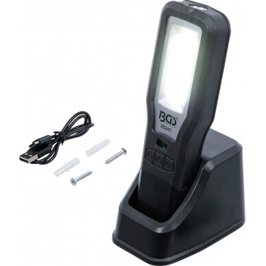 COB-LED darbo lempa | sulankstoma | su įkrovimo stotele (85347)