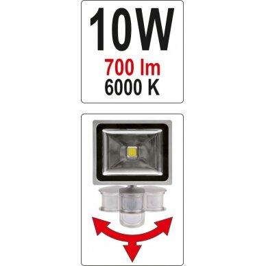 COB LED lempa su judesio davikliu 10W su diodu, 700LM (YT-81801) 4