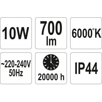 COB LED lempa su judesio davikliu 10W su diodu, 700LM (YT-81801) 5