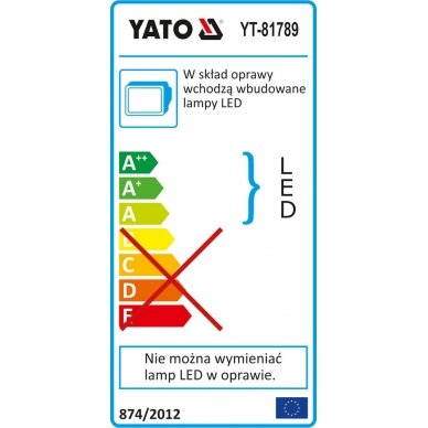 COB LED lempos 2 vnt. su 0.7m - 1.7m stovu 20W, 1400 Liumenų x 2 (YT-81789) 5