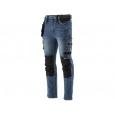 Darbinės kelnės | elastiniai džinsai | tamsiai mėlyni | L dydis (YT-79052)