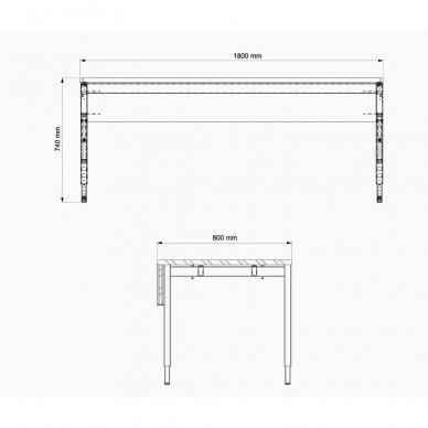 Darbastalis dirbtuvėms ERGOMASTER WTS02 | 1800x800x640-860mm 1