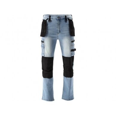 Darbinės kelnės | elastiniai džinsai | mėlyni | 2XL dydis (YT-79075) 3