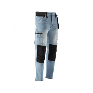 Darbinės kelnės | elastiniai džinsai | mėlyni | L/XL dydis (YT-79073) 2