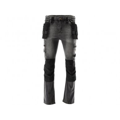 Darbinės kelnės | elastiniai džinsai | pilki | 2XL dydis (YT-79065) 4